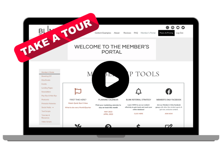 Blink marketing toolkit for real estate agents! Everything you need to succeed! Take a tour today!