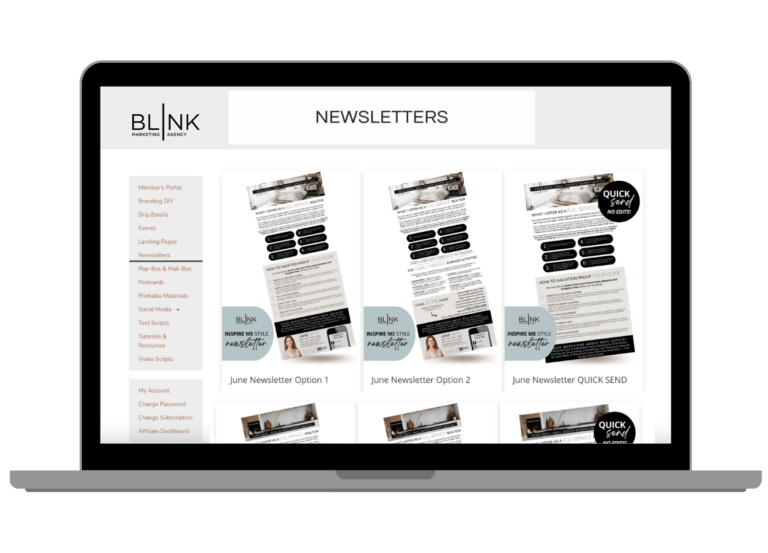 Blink marketing toolkit for real estate agents! Everything you need to succeed! Email newsletters every month, written by realtors for realtors!