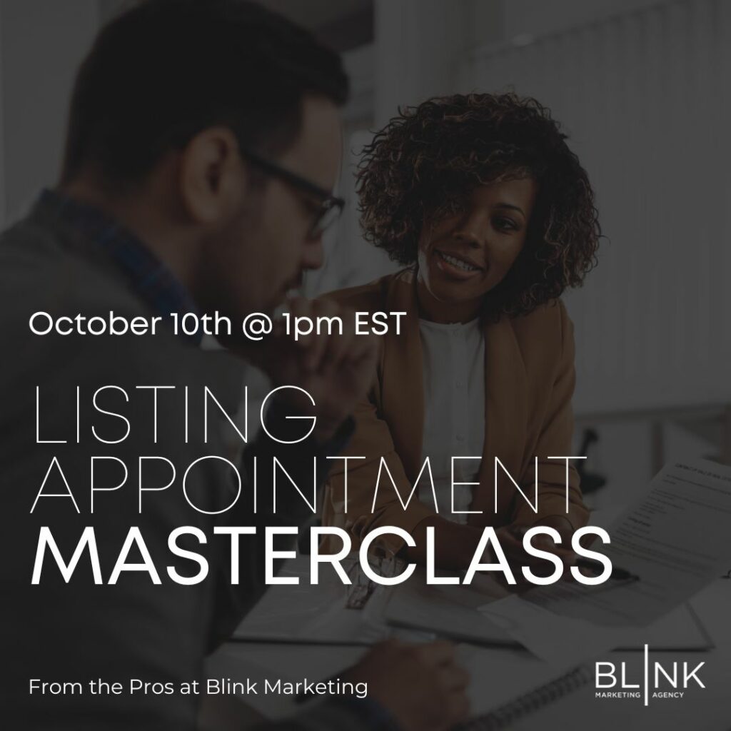 Listing Presentation Masterclass October 10 at 1pm