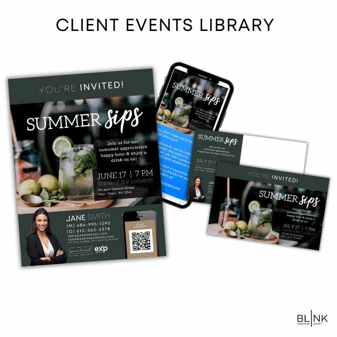 Client Events for realtor leads and referrals by Blink Marketing - Summer Sips Client Event