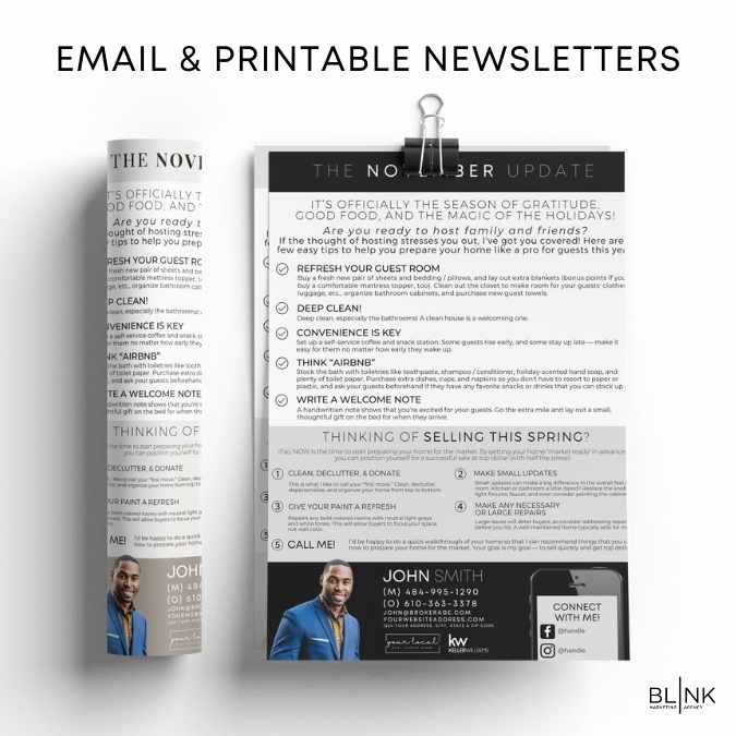 Newsletters for realtors to print or email - done for you!