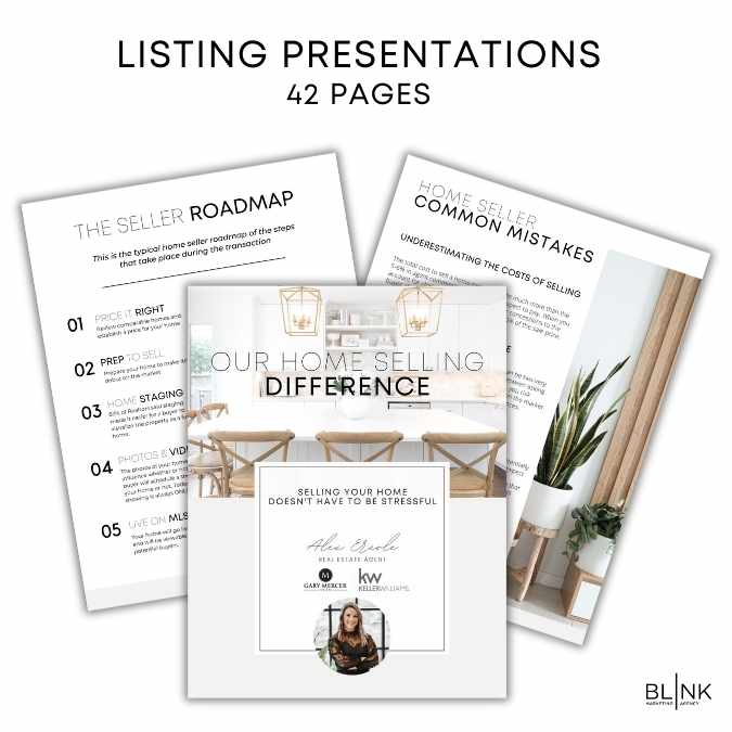 Listing presentations, buyer guides, pre-listing packets, local guides, FSBO, new construction guides - you name it, we have it! Full Library of Printables for Realtors by Blink Marketing!
