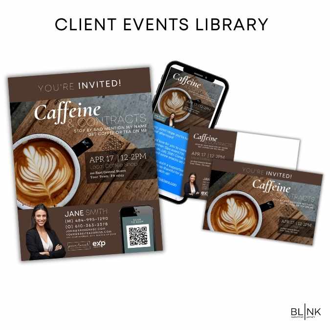 Client Events for realtor leads and referrals by Blink Marketing: Caffeine & Contracts client event