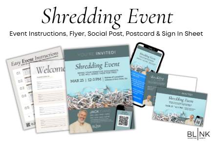 Shredding Event - Client events for realtors fully editing and created by Blink Marketing Agency