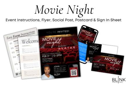 Movie Night - Client events for realtors fully editing and created by Blink Marketing Agency