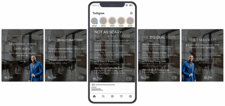 Realtor social media, customized and branded by the best real estate marketing company, Blink Marketing for realtors