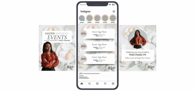 Realtor social media, customized and branded by the best real estate marketing company, Blink Marketing for realtors