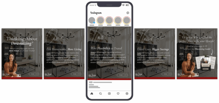 Realtor social media, customized and branded by the best real estate marketing company, Blink Marketing for realtors