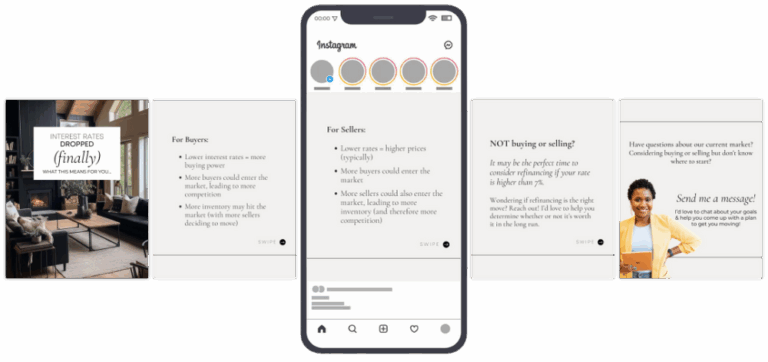 Realtor social media, customized and branded by the best real estate marketing company, Blink Marketing for realtors