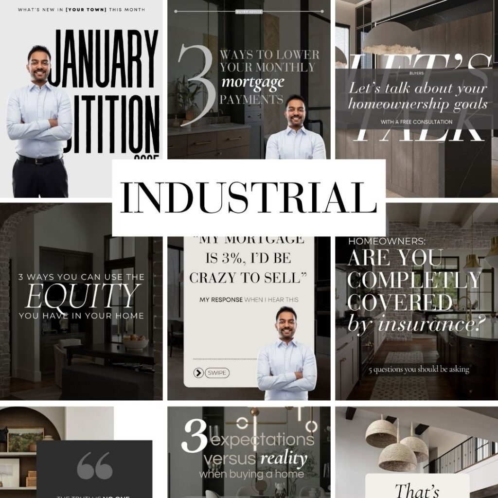 Industrial social media style by Blink Marketing for Realtors