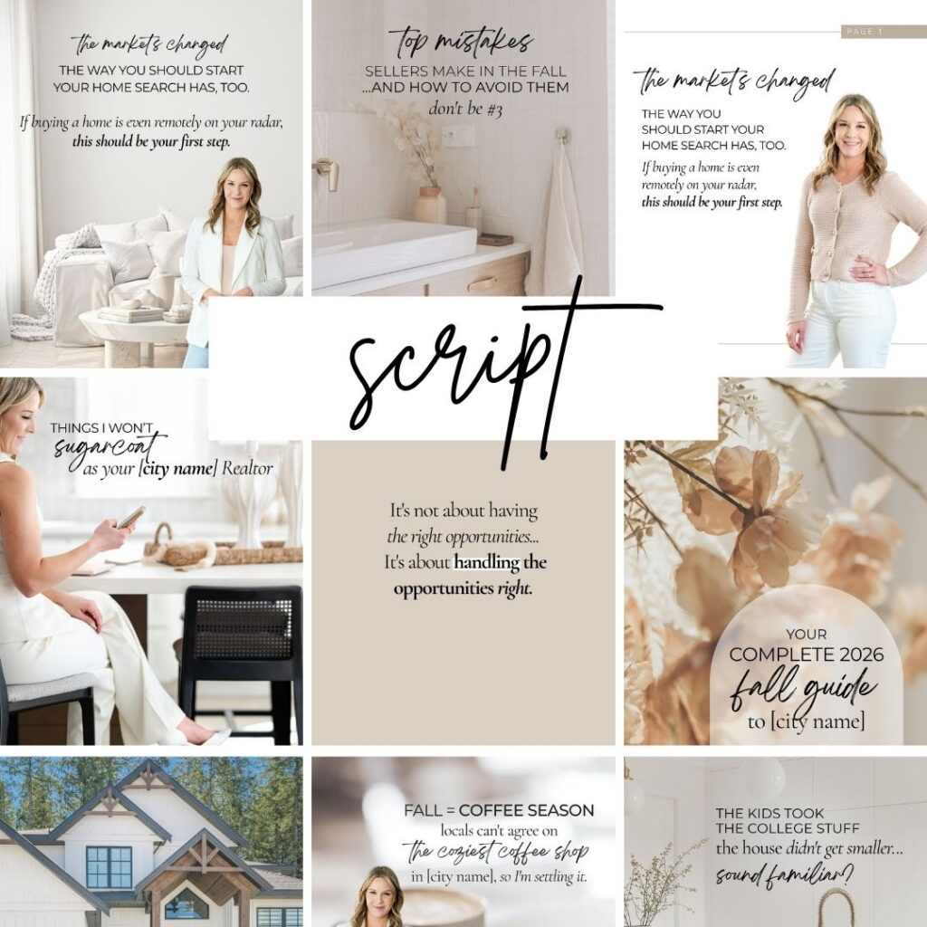 Script social media style by Blink Marketing for Realtors